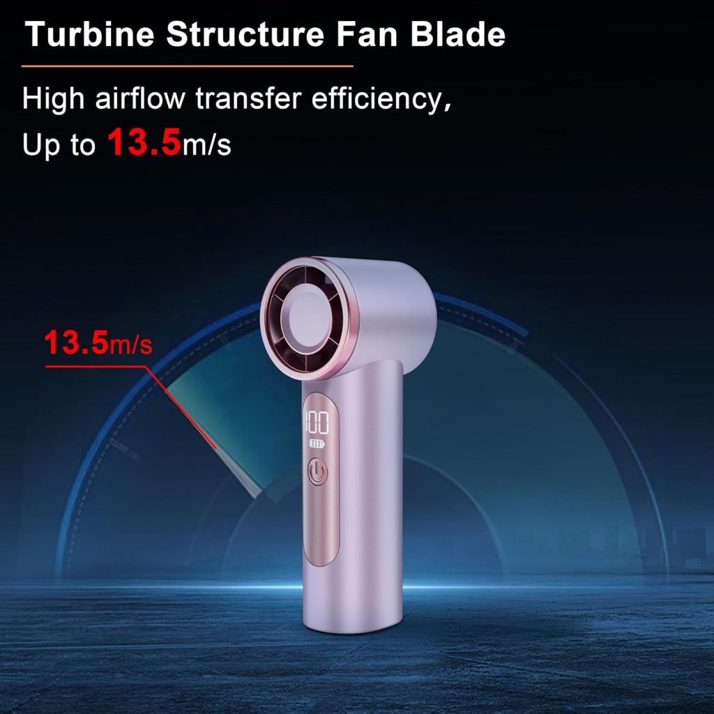 iFan, Portable Mini Handheld Fan, Personal Small Turbo Fans Rechargeable for Travel – Purple - Image 4